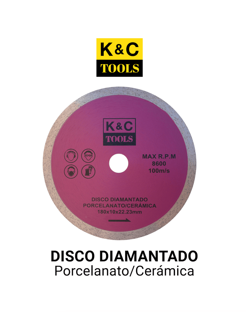 Disco Diamantado 180mm K&C Tools porcelanato / ceramica